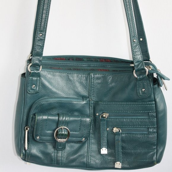 Teal Green Stone Mountain Leather purse Shoulder bag Rich deep Colour Autumn - Picture 1 of 15